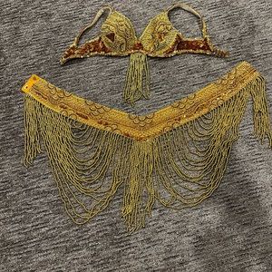 Belly dance bra and belt set
